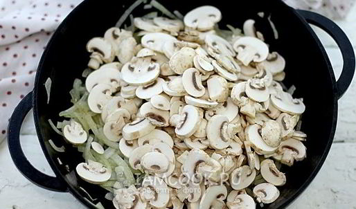 грибы запеченные с соусом бешамель