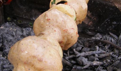 шампиньоны на костре