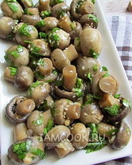 Рецепт шампиньонов по-корейски