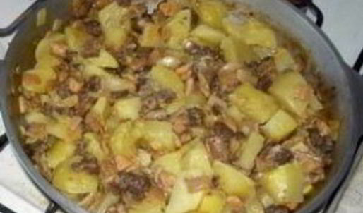 сморчки, жареные с картошкой