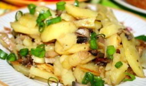 сморчки, жареные с картошкой