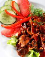 Тушеные грибы в красном вине по-бургундски