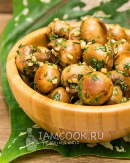 Рецепт жареных шампиньонов с чесноком и кинзой