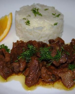 Гуляш из барашка под апельсиновым соусом