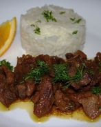 Гуляш из барашка под апельсиновым соусом