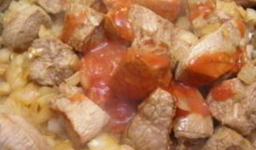 гуляш из вареной говядины