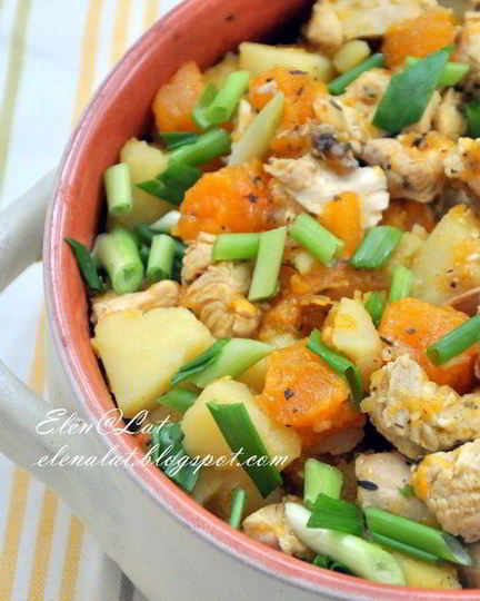 Рецепт гуляша с тыквой и индейкой