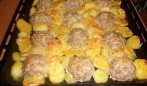 котлеты с картошкой в духовке