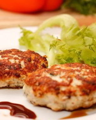 Куриные котлеты со свежими шампиньонами