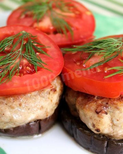 Рецепт свиных котлет с баклажанами