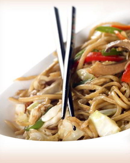 Рецепт лапши с курицей и овощами stir fry