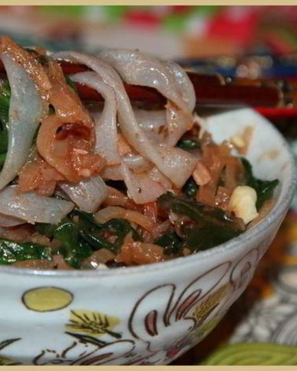 Рецепт лапши ширатаки со шпинатом