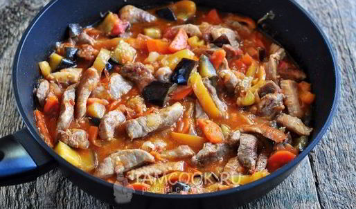 лапша удон со свининой и овощами