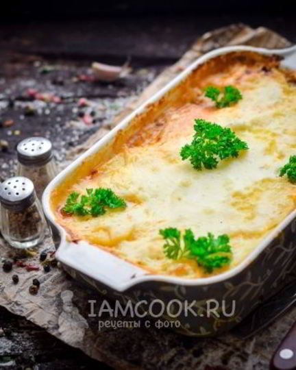 Рецепт картофельной лазанья с фаршем
