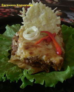 Лазанья аль форно с сырными чипсами