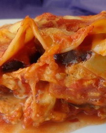 Рецепт лазаний с баклажанами, рикоттой и моцареллой