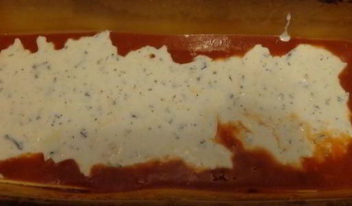 лазанья с баклажанами, рикоттой и моцареллой