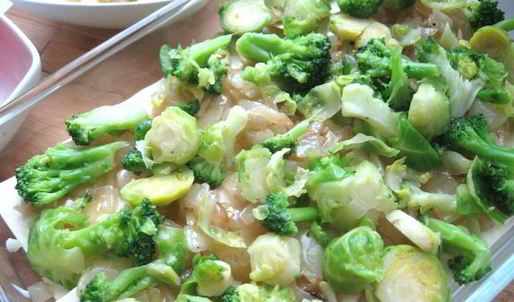 лазанья с брокколи, брюссельской капустой и грибами для гарфилда