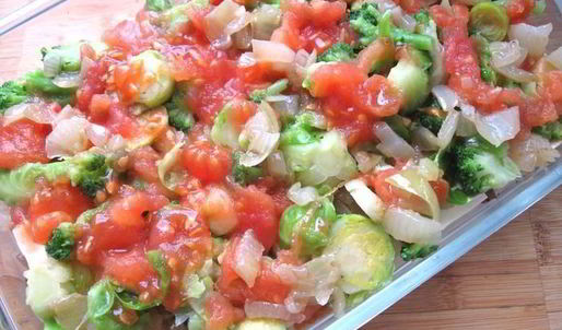 лазанья с брокколи, брюссельской капустой и грибами для гарфилда