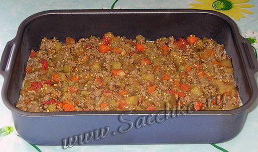лазанья с фаршем и баклажанами