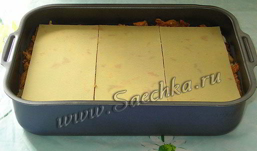 лазанья с фаршем и баклажанами