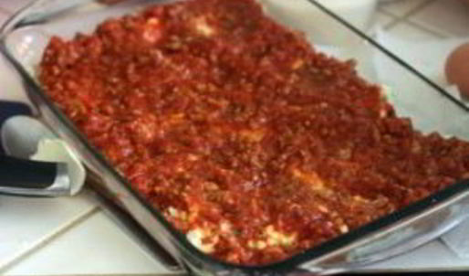 лазанья с фаршем и моцареллой