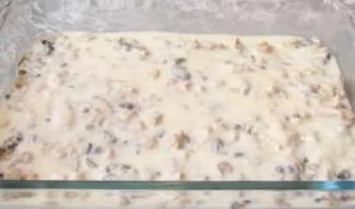 лазанья с грибами и куриным филе