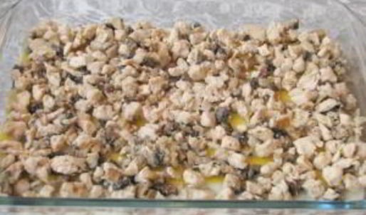 лазанья с грибами и куриным филе