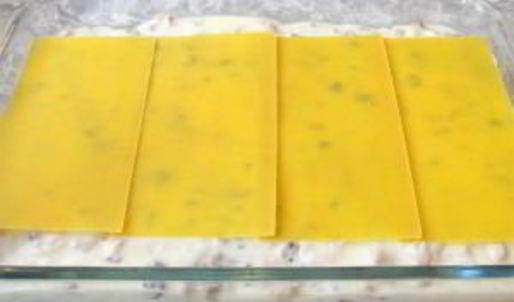 лазанья с грибами и куриным филе