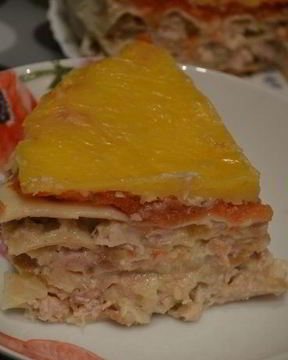 Лазанья с курицей в мультиварке