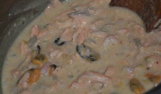 лазанья с морепродуктами