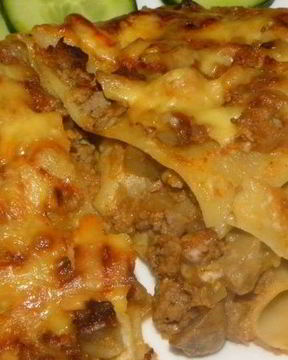 Лазанья с мясом и грибами