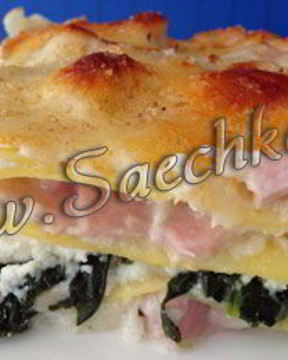Лазанья со свининой и шпинатом