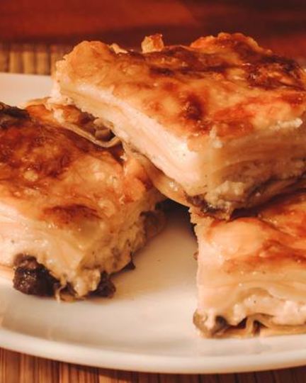 Рецепт лазаний сырная с грибами