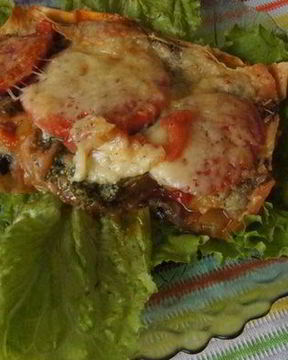 Овощная лазанья из лаваша с лечо и баклажаном