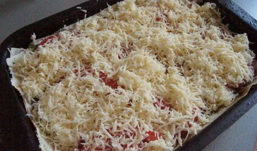 овощная лазанья из лаваша с лечо и баклажаном