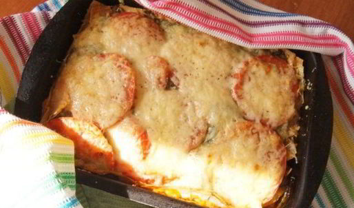 овощная лазанья из лаваша с лечо и баклажаном