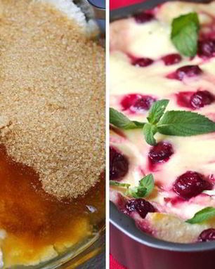 Вишнево-творожная лазанья