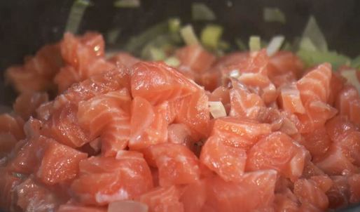 зеленая лазанья с рыбой