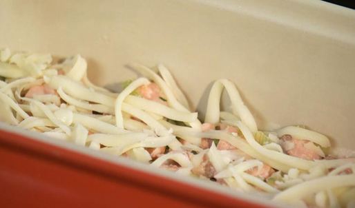 зеленая лазанья с рыбой