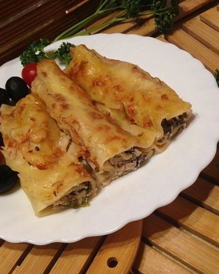 Рецепт каннеллонь с тунцом в помидорном соусе