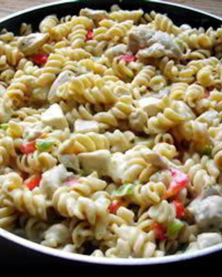 Рецепт макарон с курицей в сливочном соусе с пармезаном