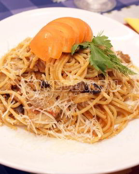 Паста с грибами и баклажанами