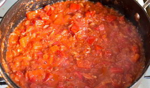 паста с курицей и томатно-сливочным соусом