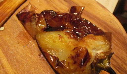 паста с лисичками, фетой и печеным перцем