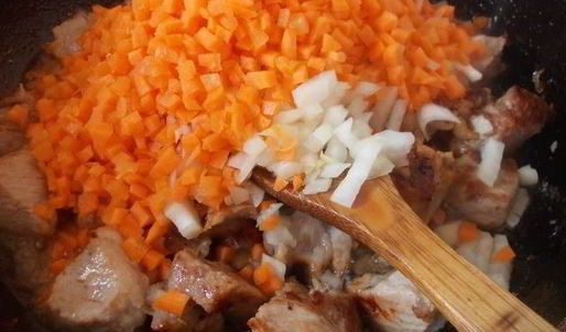 паста с мясом и овощами