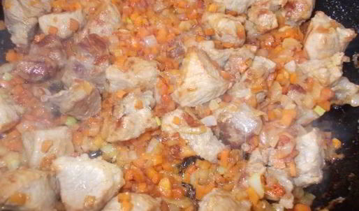 паста с мясом и овощами