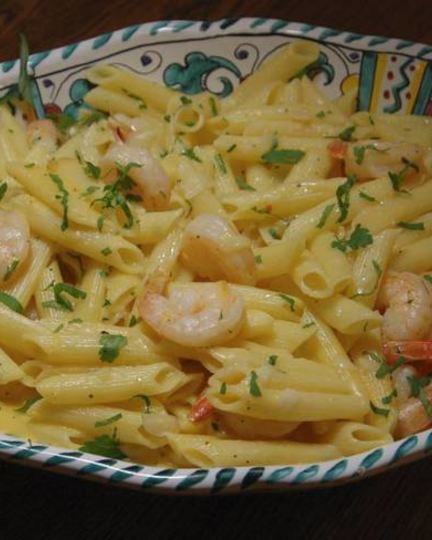 Рецепт пасты с тыквой и креветками