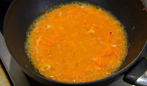 паста с тыквой и креветками