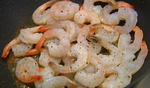 паста с тыквой и креветками